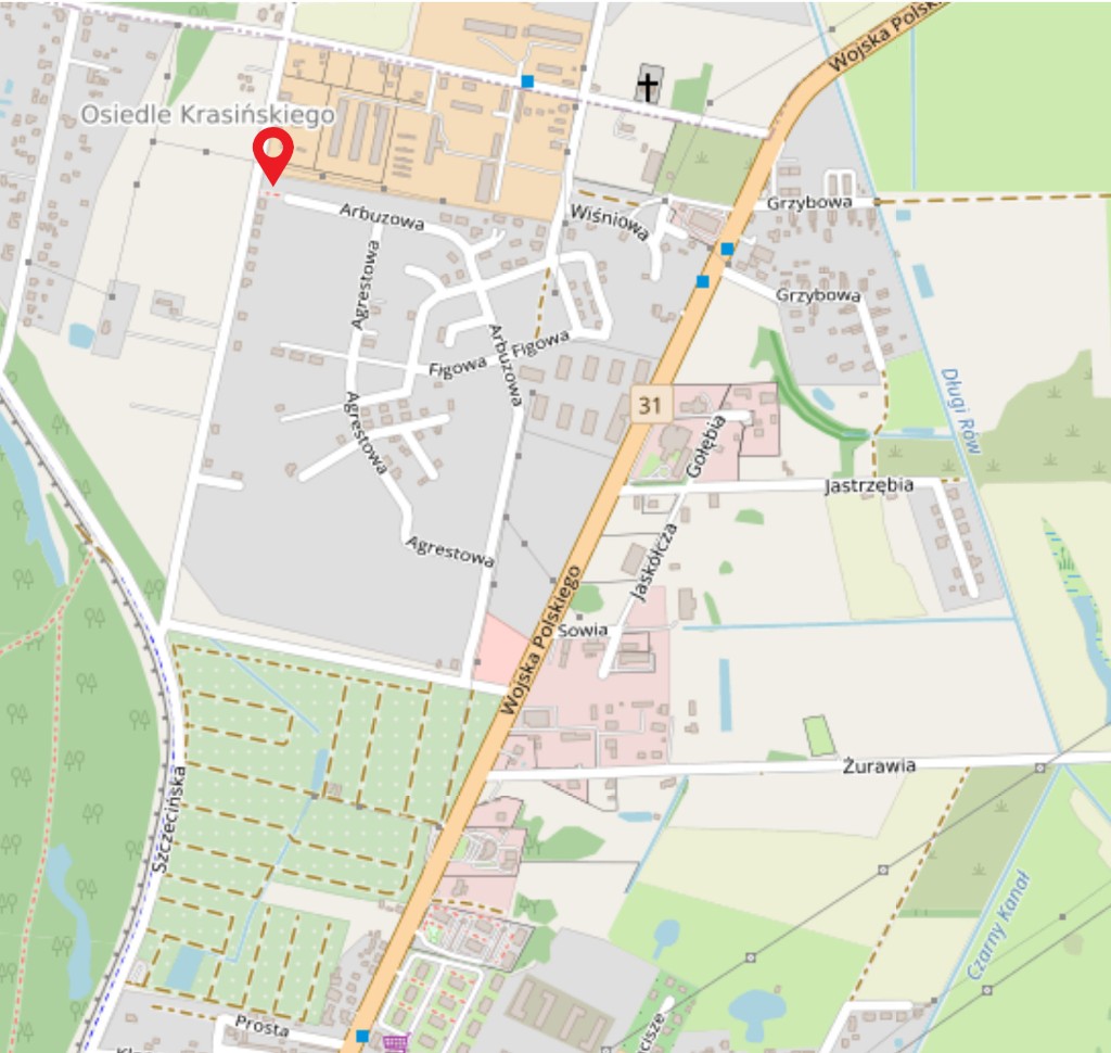 Mapa lokalizacji osiedla Green Park – Osiedle Krasińskiego, Słubice